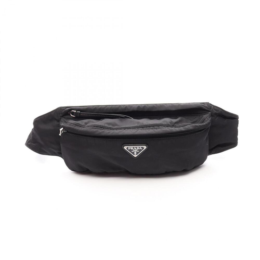 Prada PRADA Waist Bag Body Handbag Nylon Saffiano Leather Men's Women's Black